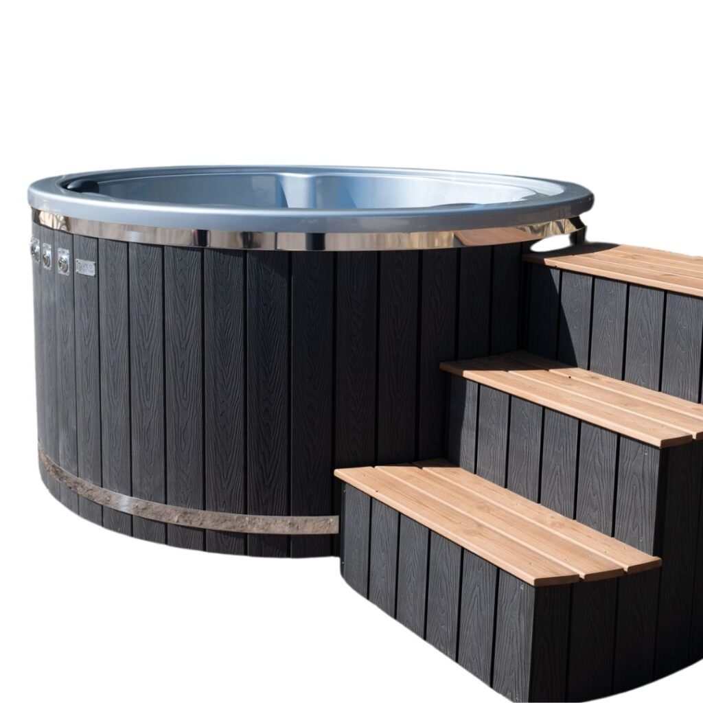 Acrylic interior hot tub with integrated heater Vilo Hot Tubs