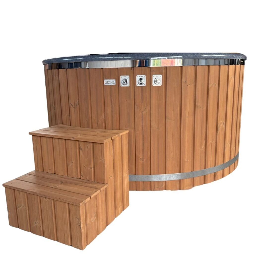 Medium size Aron hot tub with external heater Vilo Hot Tubs